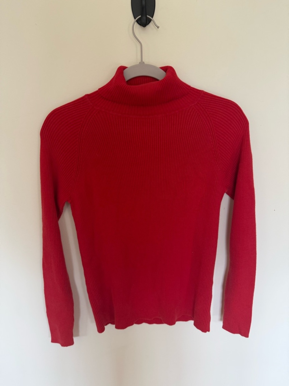 Pierre Cardin Red Ribbed Turtleneck Sweater